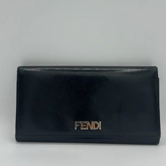 Fendi Handbags - Fendi Long Glossy Continental Wallet - Black Comes With COA